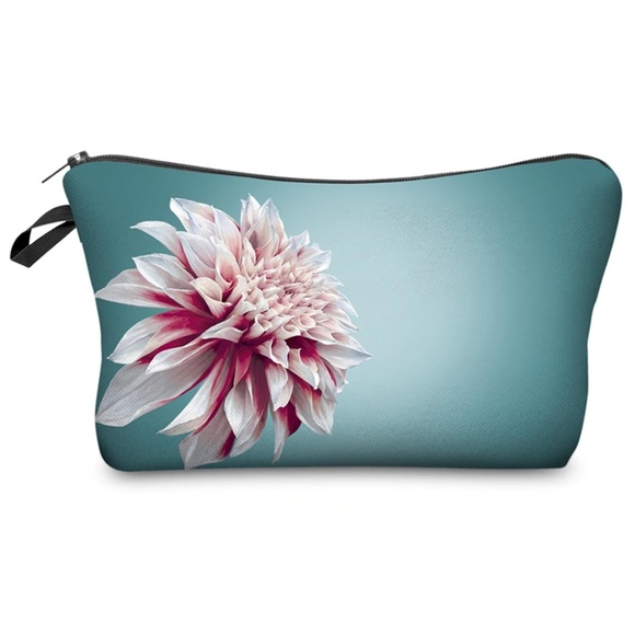 Handbags - 3D Dahlia Print Cosmetic Bag
